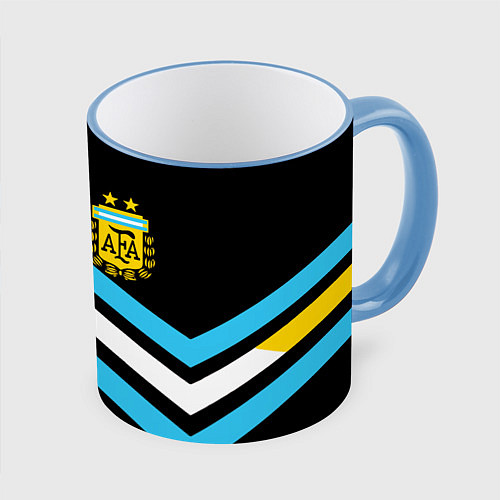 Кружка цветная Сборная Аргентины / 3D-Небесно-голубой кант – фото 1