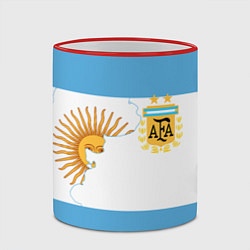 Кружка 3D Сборная Аргентины, цвет: 3D-красный кант — фото 2