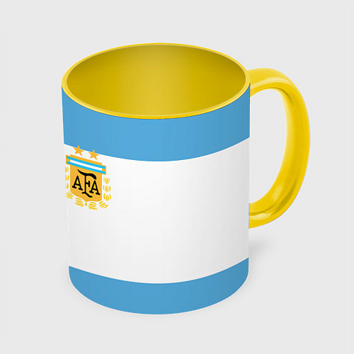 Кружка цветная Сборная Аргентины / 3D-Белый + желтый – фото 1