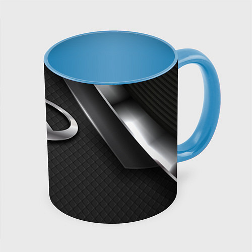 Кружка цветная ИНФИНИТИ ТЕХНОЛОГИЧНЫЙ ПАТТЕРН / 3D-Белый + небесно-голубой – фото 1