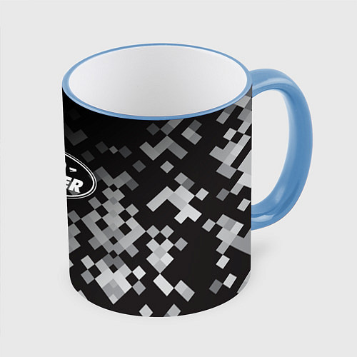 Кружка цветная LAND ROVER ГОРОДСКОЙ КАМУФЛЯЖ / 3D-Небесно-голубой кант – фото 1