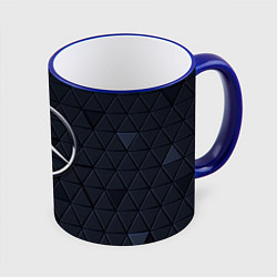 Кружка 3D MERCEDES BENZ 3D Geometry 3Д, цвет: 3D-синий кант