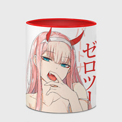 Кружка 3D Darling in the Franxx Zero Two, цвет: 3D-белый + красный — фото 2