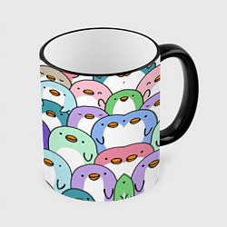 Кружка 3D Пингвины, цвет: 3D-черный кант