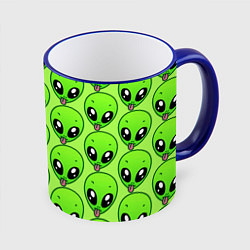 Кружка 3D Инопланетяне, цвет: 3D-синий кант