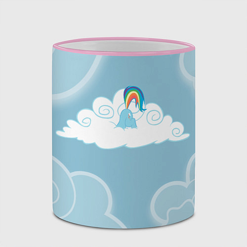 Кружка цветная Rainbow in cloud / 3D-Розовый кант – фото 2