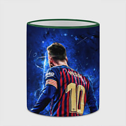 Кружка 3D Leo Messi Лео Месси 10, цвет: 3D-зеленый кант — фото 2