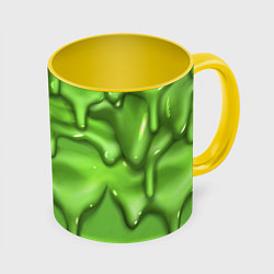 Кружка 3D Green Slime, цвет: 3D-белый + желтый