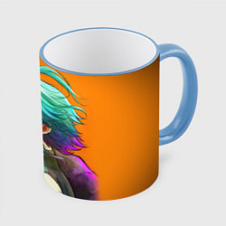 Кружка 3D СЯО GENSHIN IMPACT, цвет: 3D-небесно-голубой кант