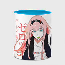 Кружка 3D Zero Two, Darling in the Franx, цвет: 3D-белый + небесно-голубой — фото 2