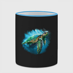 Кружка 3D Морская черепаха, цвет: 3D-небесно-голубой кант — фото 2