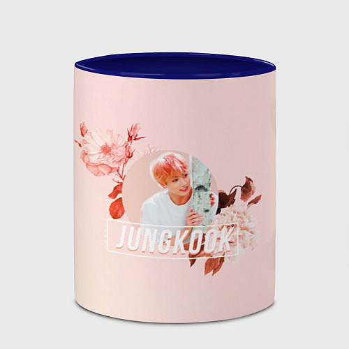 Кружка цветная Чон Чонгук / 3D-Белый + синий – фото 2