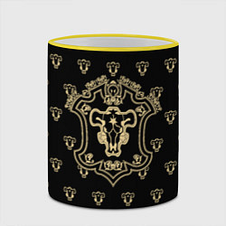 Кружка 3D Черные быки Чёрный клевер, цвет: 3D-желтый кант — фото 2