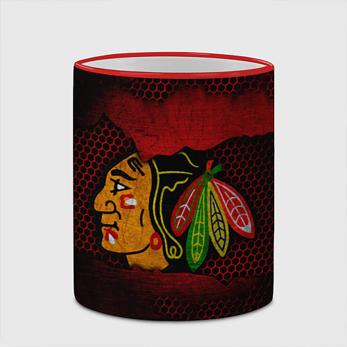 Кружка цветная CHICAGO NHL / 3D-Красный кант – фото 2