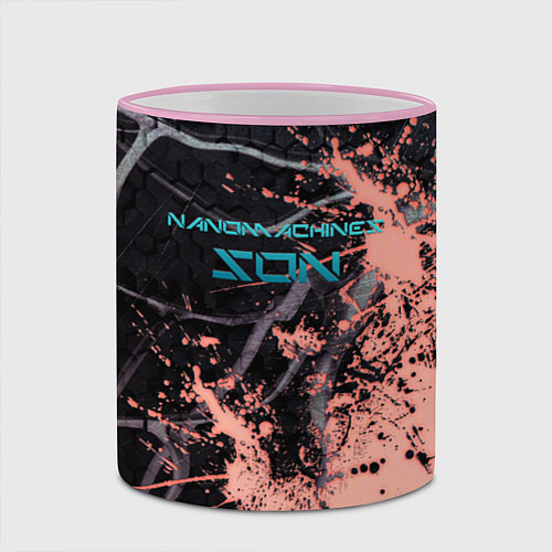 Кружка цветная MGR - Nanomachines Son / 3D-Розовый кант – фото 2