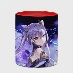 Кружка 3D КЭ ЦИН - Genshin Impact, цвет: 3D-белый + красный — фото 2