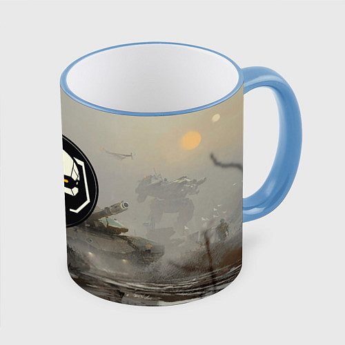 Кружка цветная SkulMech / 3D-Небесно-голубой кант – фото 1