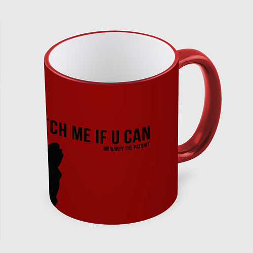 Кружка цветная Catch me if u can / 3D-Красный кант – фото 1