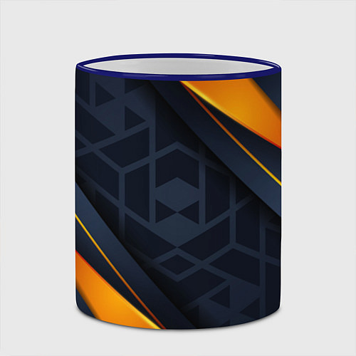 Кружка цветная BLACK ORANGE / 3D-Синий кант – фото 2
