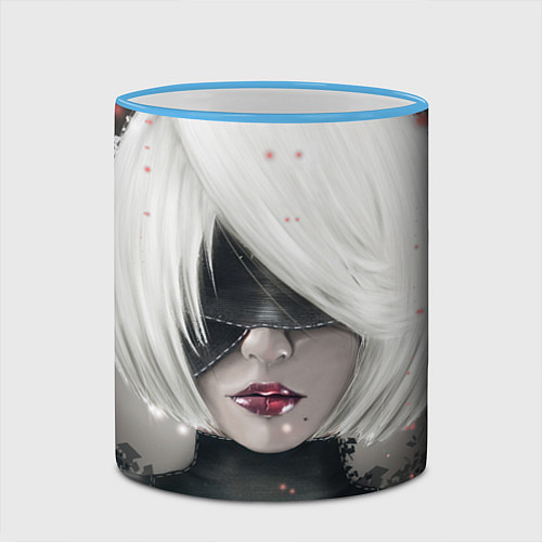 Кружка цветная YoRHa Nier Z / 3D-Небесно-голубой кант – фото 2