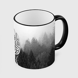 Кружка 3D ВЕЛЕС туманный лес, цвет: 3D-черный кант