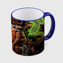 Кружка 3D Dungeons and Dragons Схватка, цвет: 3D-синий кант