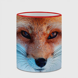 Кружка 3D Мордочка лисы, цвет: 3D-красный кант — фото 2