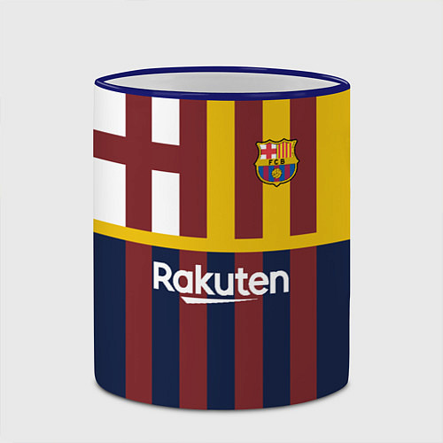 Кружка цветная BARCELONA FC БАРСЕЛОНА ФК BARCA / 3D-Синий кант – фото 2