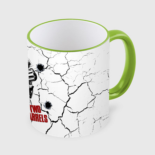 Кружка цветная Lock, money, two barrels $$$ / 3D-Светло-зеленый кант – фото 1