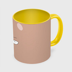 Кружка 3D Сайтама One-Punch Man, цвет: 3D-белый + желтый