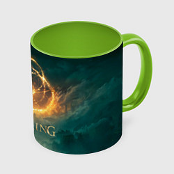 Кружка 3D Elden Ring key art, цвет: 3D-белый + светло-зеленый
