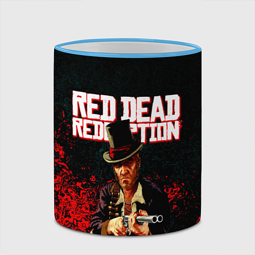 Кружка цветная Red Dead Redemption Bandit / 3D-Небесно-голубой кант – фото 2
