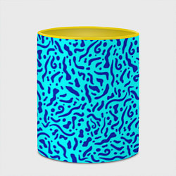 Кружка 3D Неоновые синие узоры, цвет: 3D-белый + желтый — фото 2