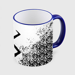 Кружка 3D БЕРСЕРК logo чб, цвет: 3D-синий кант
