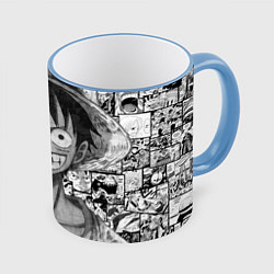 Кружка цветная Луфи улыбается one piece