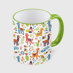 Кружка цветная Ламы