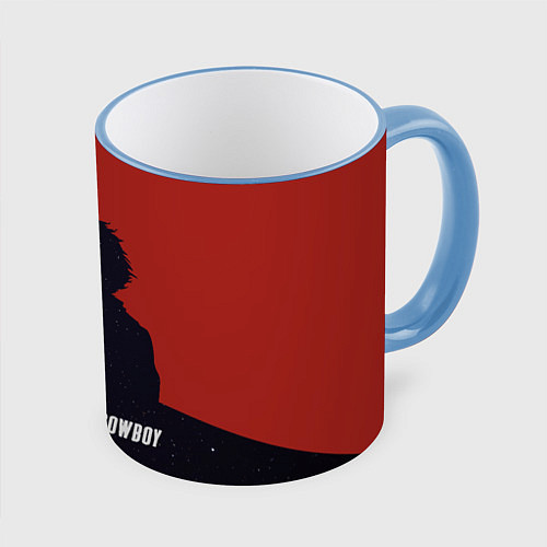 Кружка цветная Cowboy Bebop - Spike / 3D-Небесно-голубой кант – фото 1