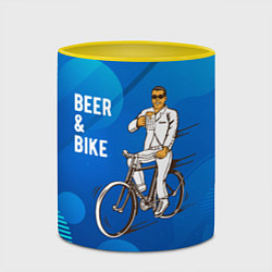 Кружка 3D Велосипед и пиво, цвет: 3D-белый + желтый — фото 2