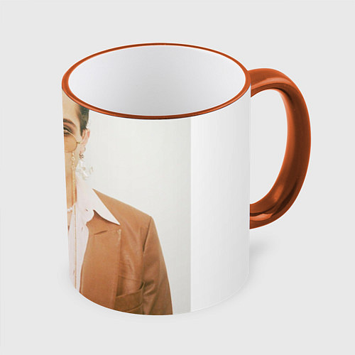 Кружка цветная Maneskin / 3D-Оранжевый кант – фото 1