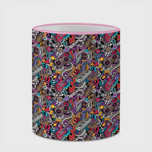 Кружка цветная Музыкальные Инструменты / 3D-Розовый кант – фото 2