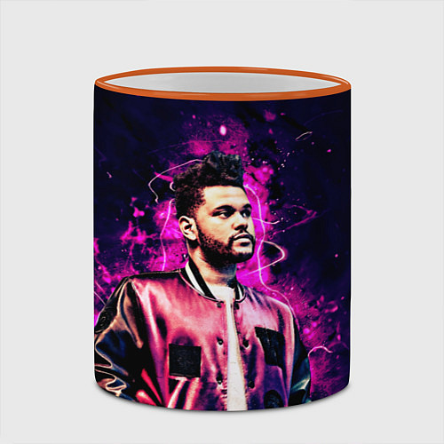 Кружка цветная The Weeknd / 3D-Оранжевый кант – фото 2