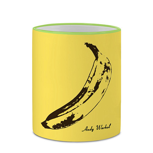 Кружка цветная Энди Уорхол - Банан / 3D-Светло-зеленый кант – фото 2
