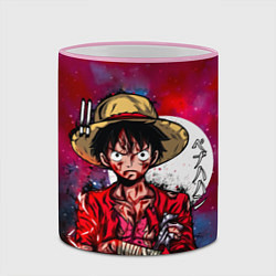Кружка 3D Луффи One Piece Большой куш, цвет: 3D-розовый кант — фото 2