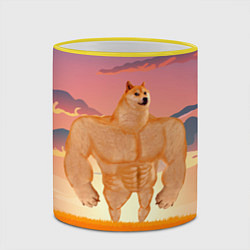 Кружка 3D Мем собака качок DOGE, цвет: 3D-желтый кант — фото 2