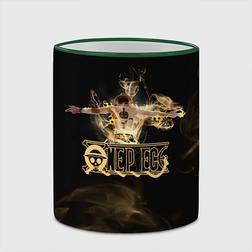 Кружка цветная Портгас Д Эйс One Piece / 3D-Зеленый кант – фото 2