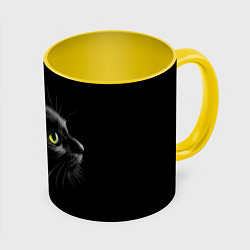 Кружка цветная Черный кот