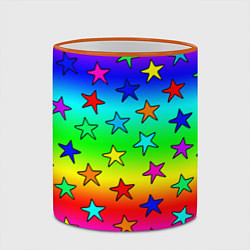 Кружка 3D Радужные звезды, цвет: 3D-оранжевый кант — фото 2