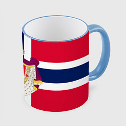 Кружка цветная Норвегия Флаг и герб Норвегии