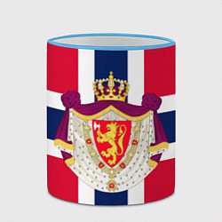 Кружка 3D Норвегия Флаг и герб Норвегии, цвет: 3D-небесно-голубой кант — фото 2