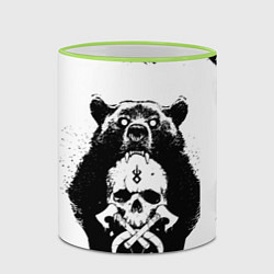 Кружка 3D МЕДВЕДЬ С ЧЕРЕПОМ Z, цвет: 3D-светло-зеленый кант — фото 2